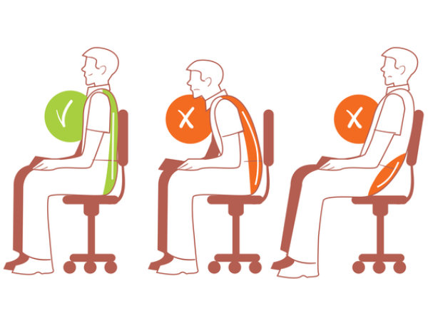 座る姿勢を解説するイラスト